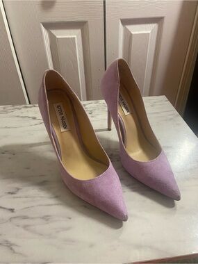 Steve Madden Lavender Suede Pointed-Toe Stiletto Pumps